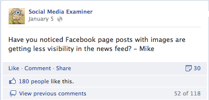 Social Media Examiner facebook discussion