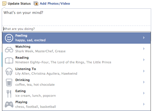 What are you doing, emoticons on Facebook