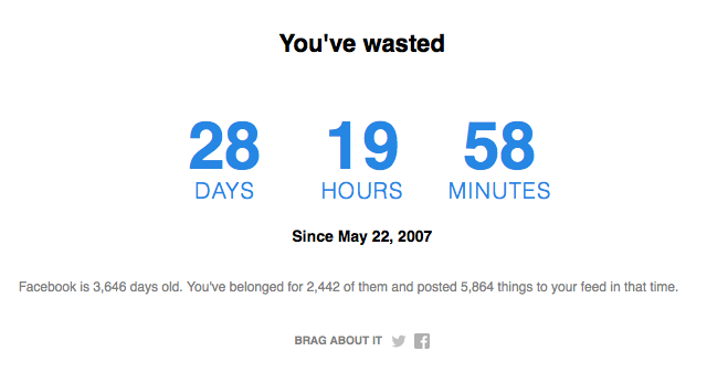 How Much Time Have YOU Wasted on Facebook?