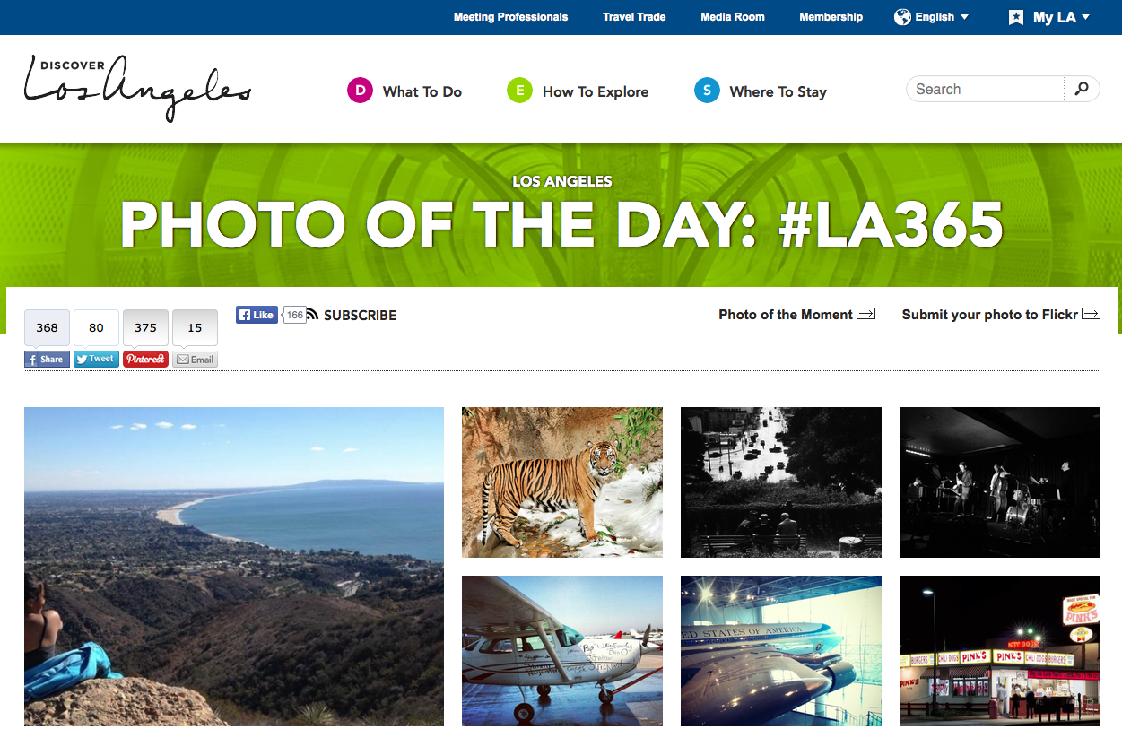 Photo du jour Instagram sur le site web de Discover LA