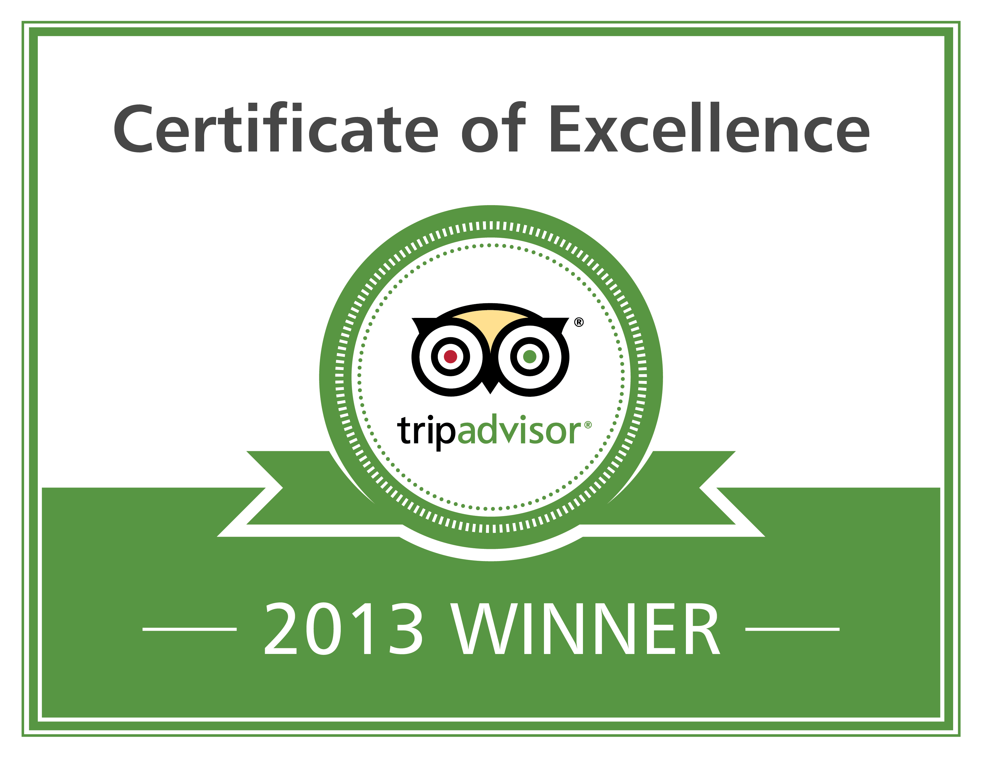 Excellence Badge from TripAdvisor