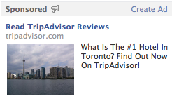 TripAdvisor retargeted ad on Facebook