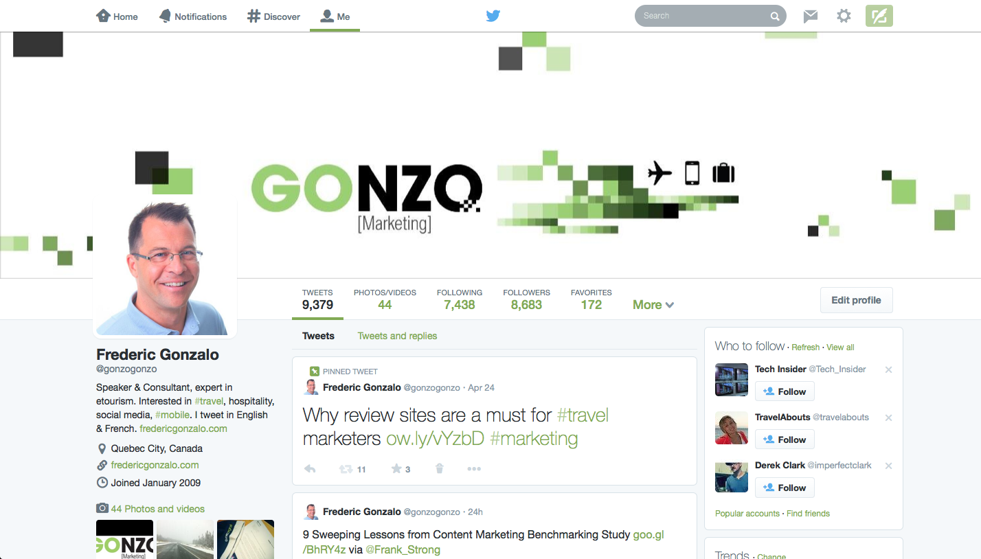 New Twitter profile - Frederic Gonzalo