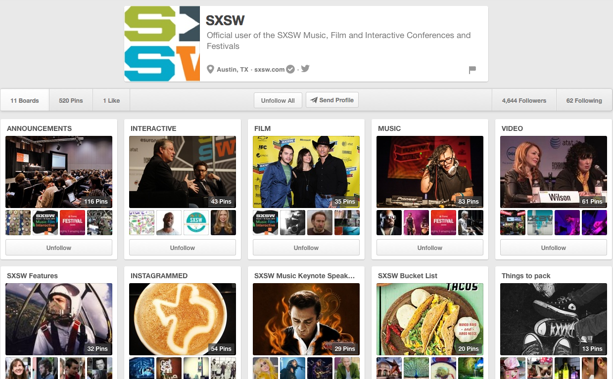 SXSW on Pinterest