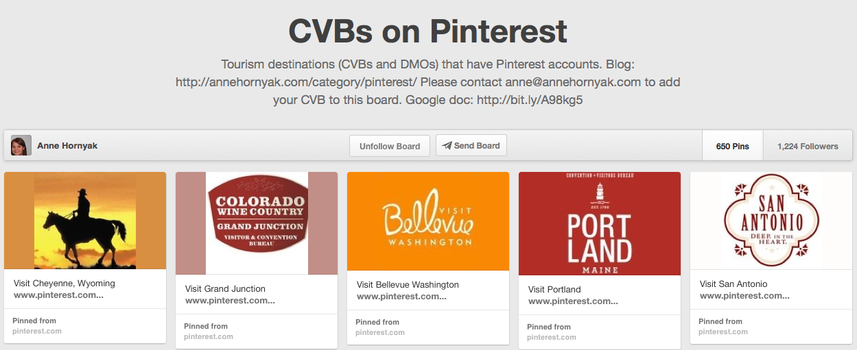 CVBs and DMOs on Pinterest