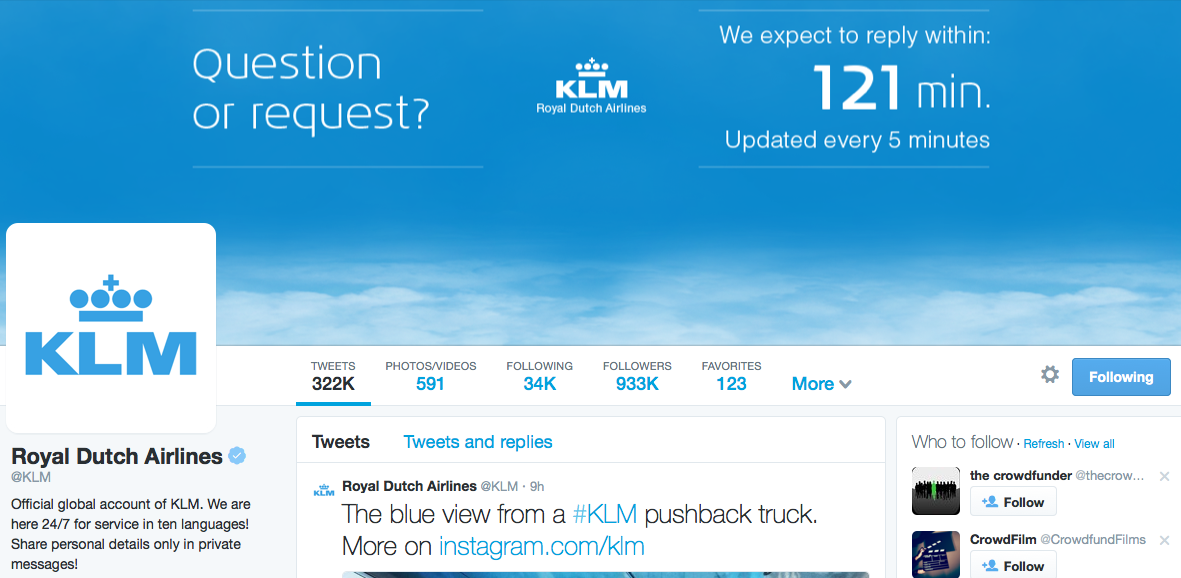 KLM on Twitter