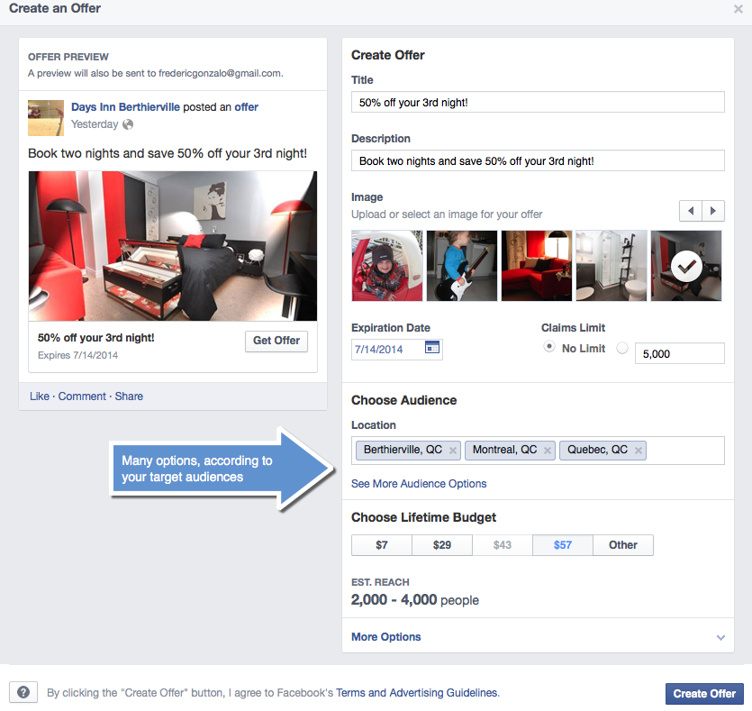 Creating a Facebook Offer