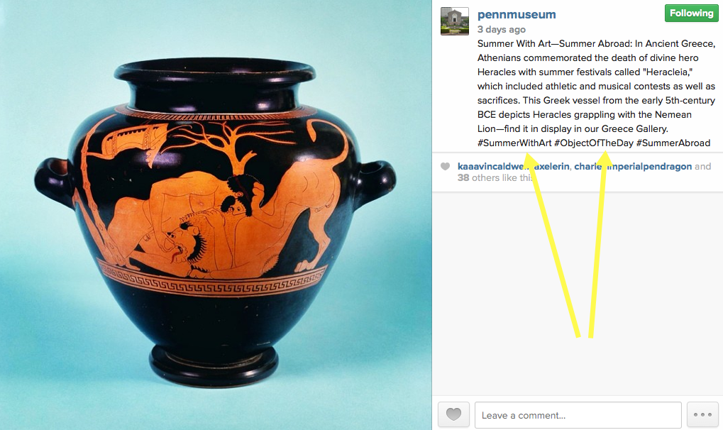 Example of Penn Museum account on Instagram