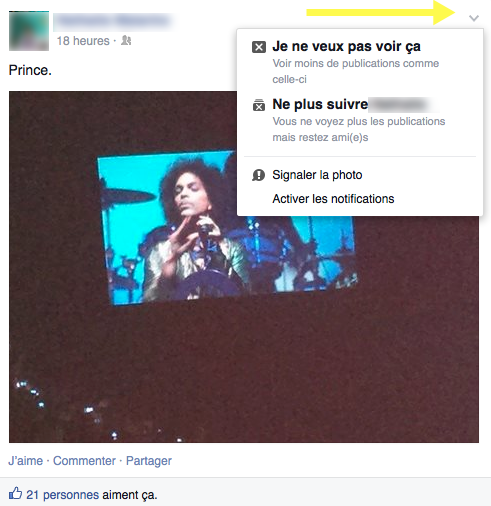 Fonctionnalité "Ne plus suivre" sur Facebook