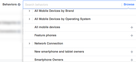 Facebook targeting by mobile users