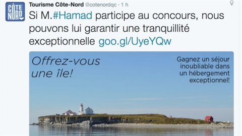 Tweet controversé de Tourisme Côte-Nord