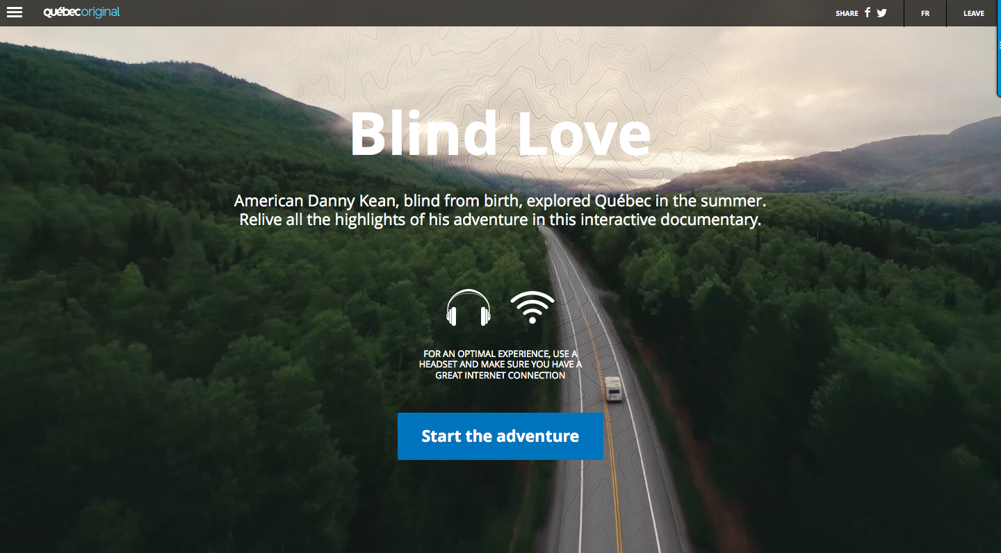 Blind Love, an interactive documentary to discover Quebec during summertime