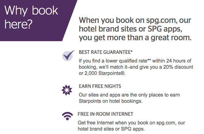 Best Rate Guarantee, at Starwood Hotels