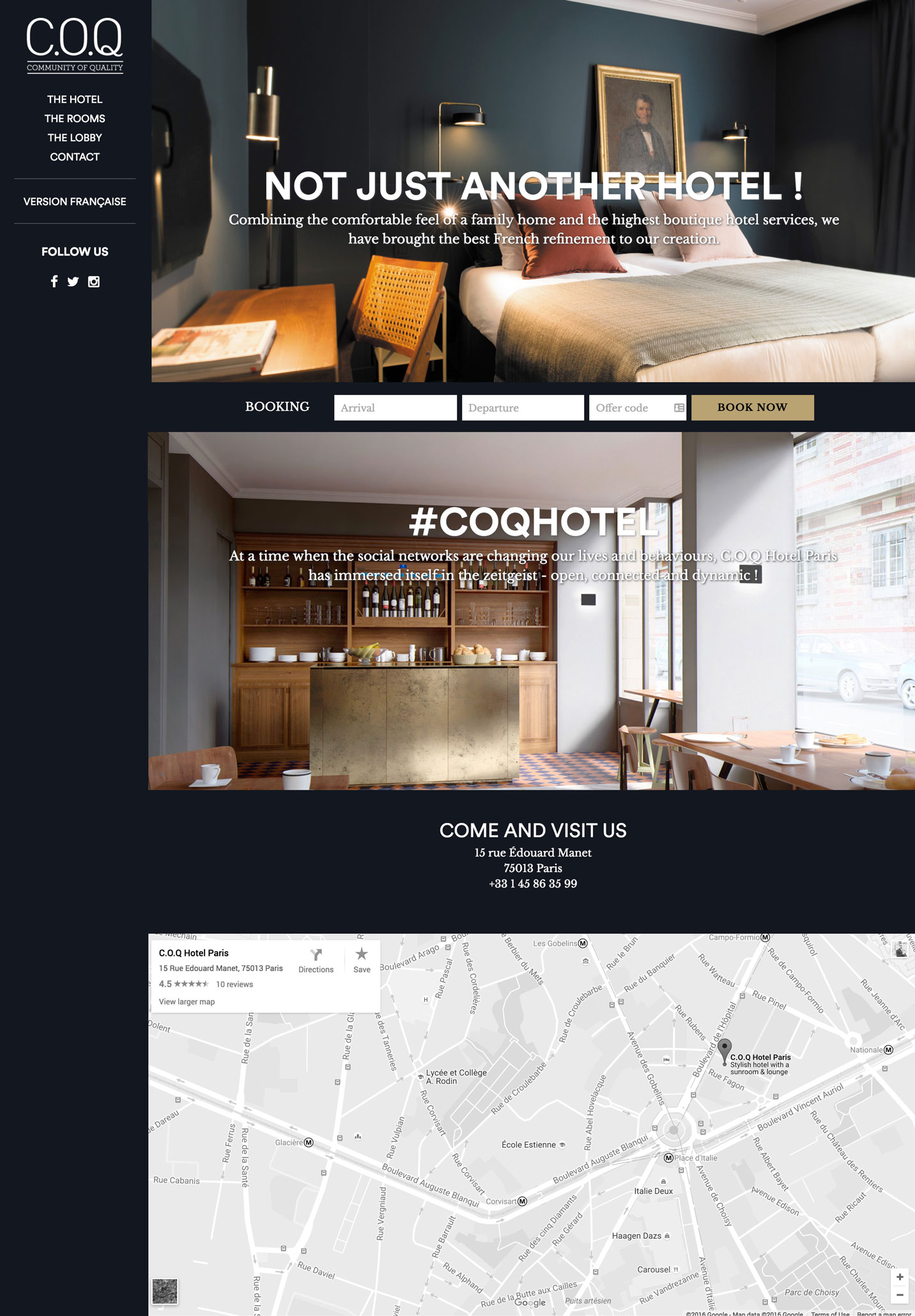 Community of Quality - Hotel Web Design Inspiration