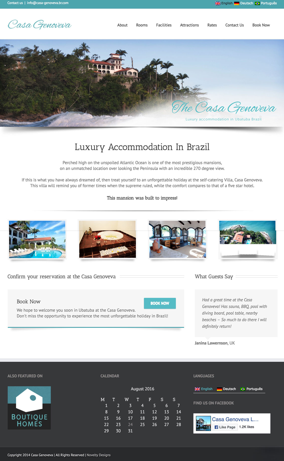 Casa Genoveva - Hotel Web Design Inspiration