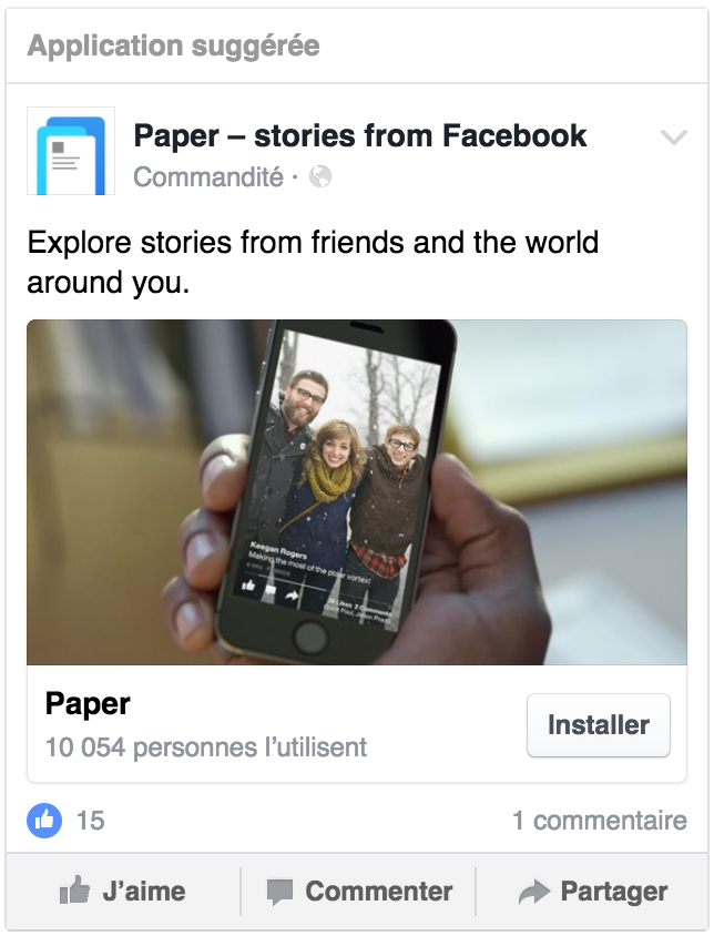 Exemple de publicité pour inciter à télécharger une application mobile