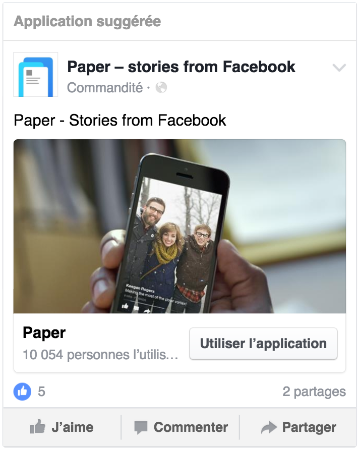 Exemple de publicité incitant à utiliser une application mobile