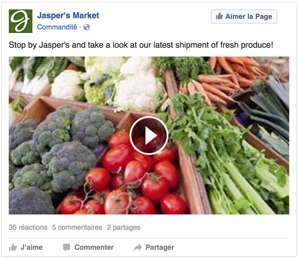 Exemple de publicité incitant à visionner une vidéo