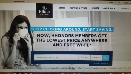 Hilton's "Stop Clicking Around" campaign