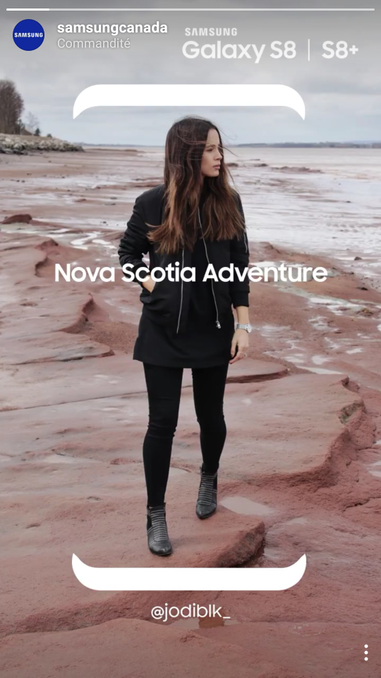Nova Scotia and Samsung partnership on Instagram Stories