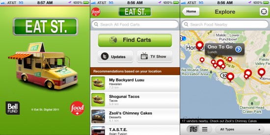 Exemple d'application mobile pour trouver un food truck