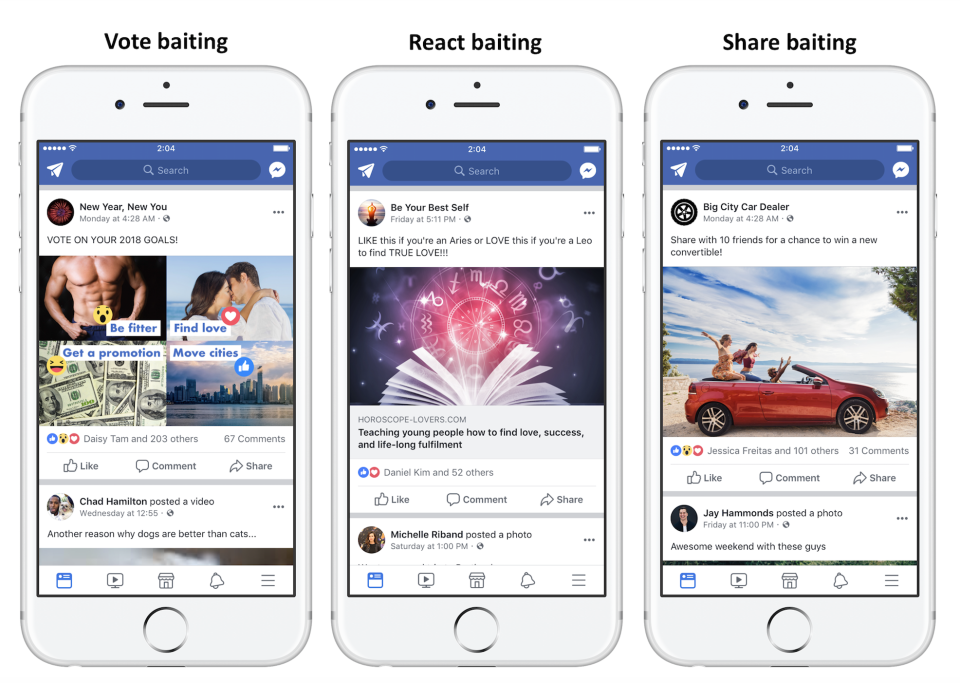 Engagement baiting to decrease on Facebook