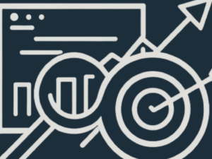 Une cible, un site Web, une loupe. Découvrabilité, site Web trouvé par l'IA