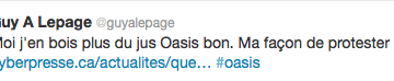 Guy A. Lepage sur Twitter et #Oasis