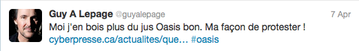 Guy A. Lepage sur Twitter et #Oasis