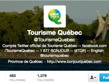 Tourisme Québec sur Twitter