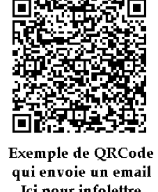 Exemple de QR Code qui envoie un email pour infolettre