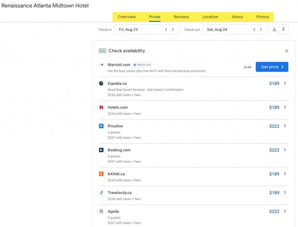 Google Hotel Booking Tool