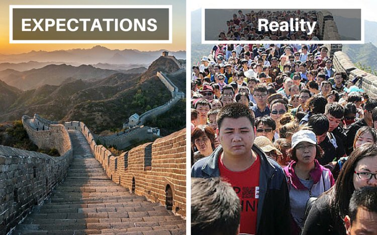 Travel expectations versus reality