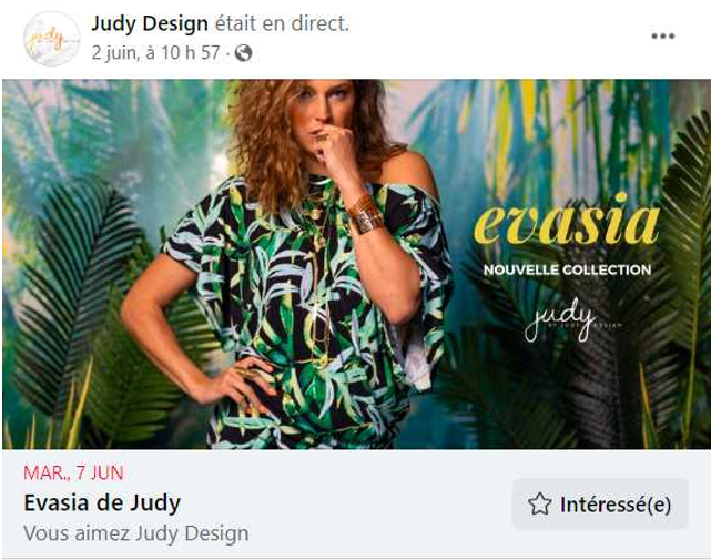 Publicité Facebook objectif interaction de Judy Design