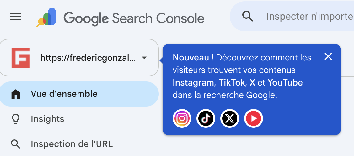 Google Search Console et médias sociaux